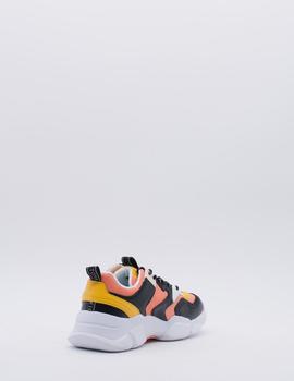 Zapatilla Tommy FW04695 coral/negro para mujer