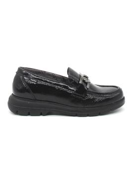 Mocasín Fuchos F1794 negro charol para mujer